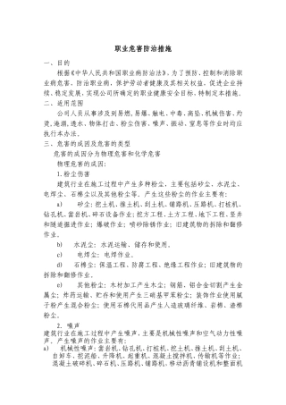 职业危害防治措施
