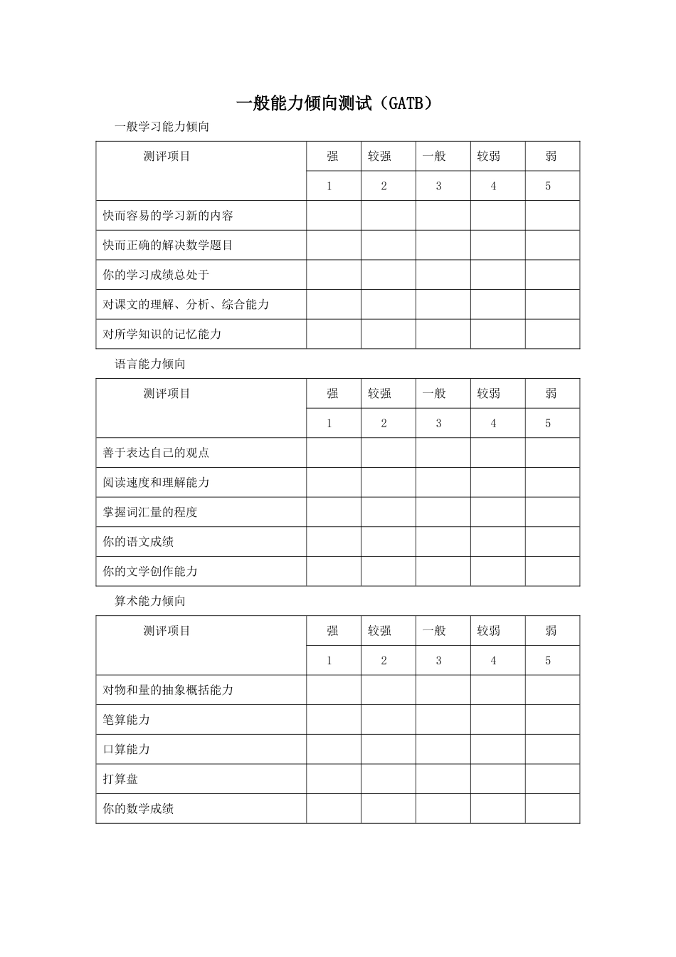 一般职业能力测试(GATB)_第1页
