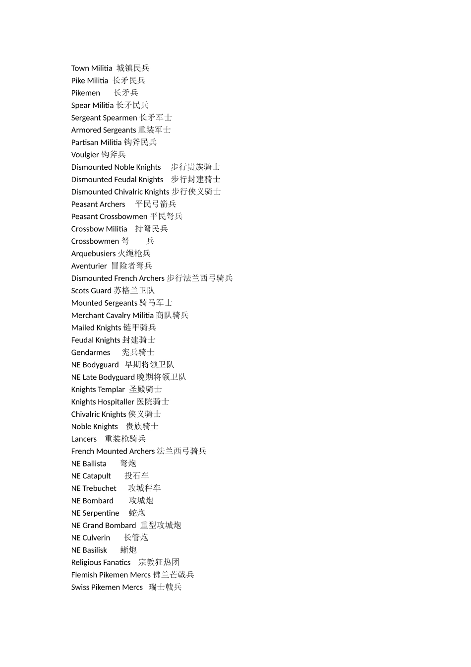 中世纪2全面战争兵种对照_第2页