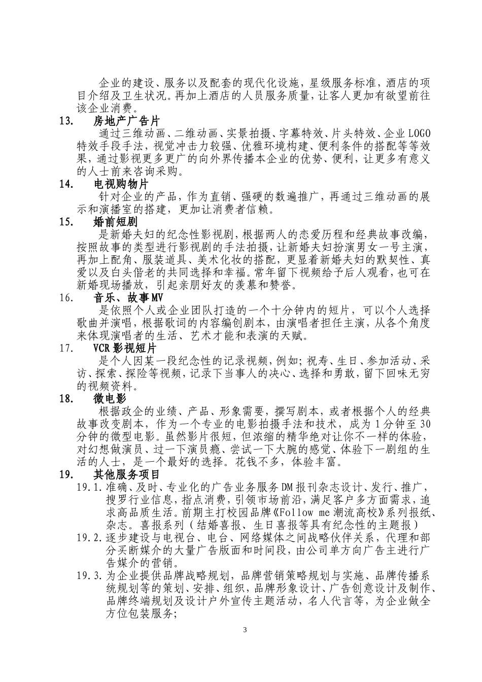 影视文化传媒有限公司创业策划书_第3页