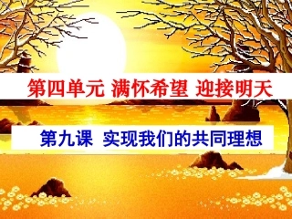 九年级思品《我们的共同理想》课件