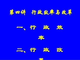 行政效率与改革