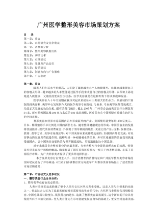 医美市场策划方案