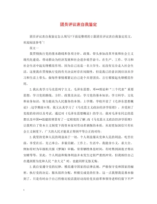 团员评议表自我鉴定2 