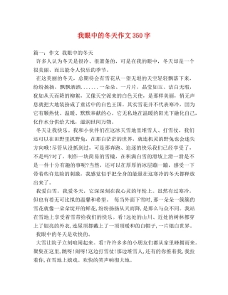 我眼中的冬天作文350字 