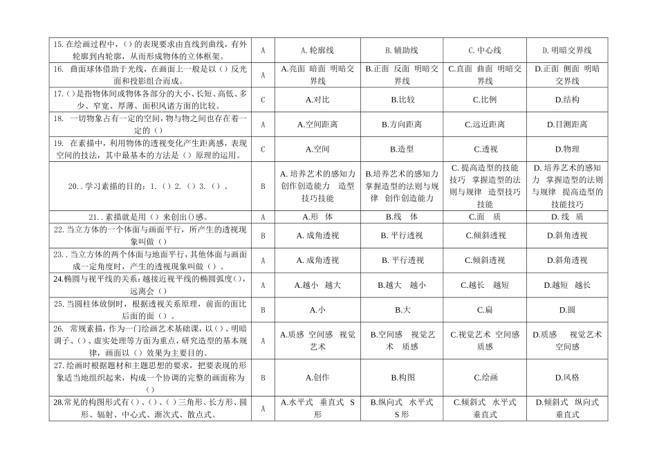 自考设计素描复习题_第2页