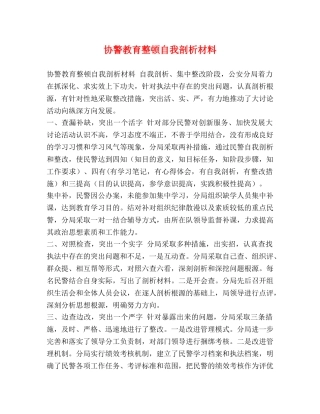 协警教育整顿自我剖析材料 