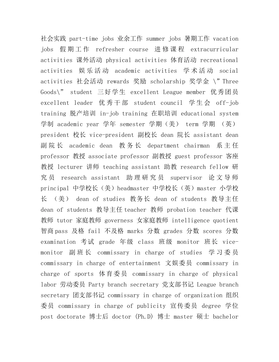 英文简历常用词汇(全)(1) _第2页