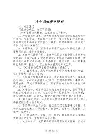 社会团体成立要求