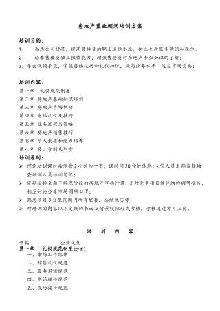 置业顾问培训方案
