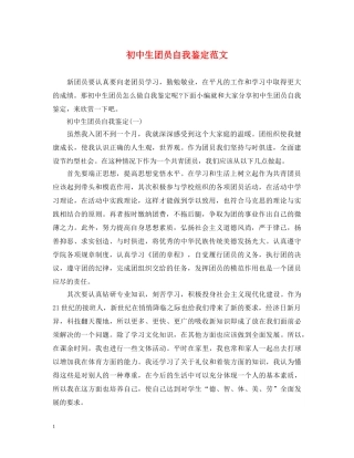 初中生团员自我鉴定范文2 