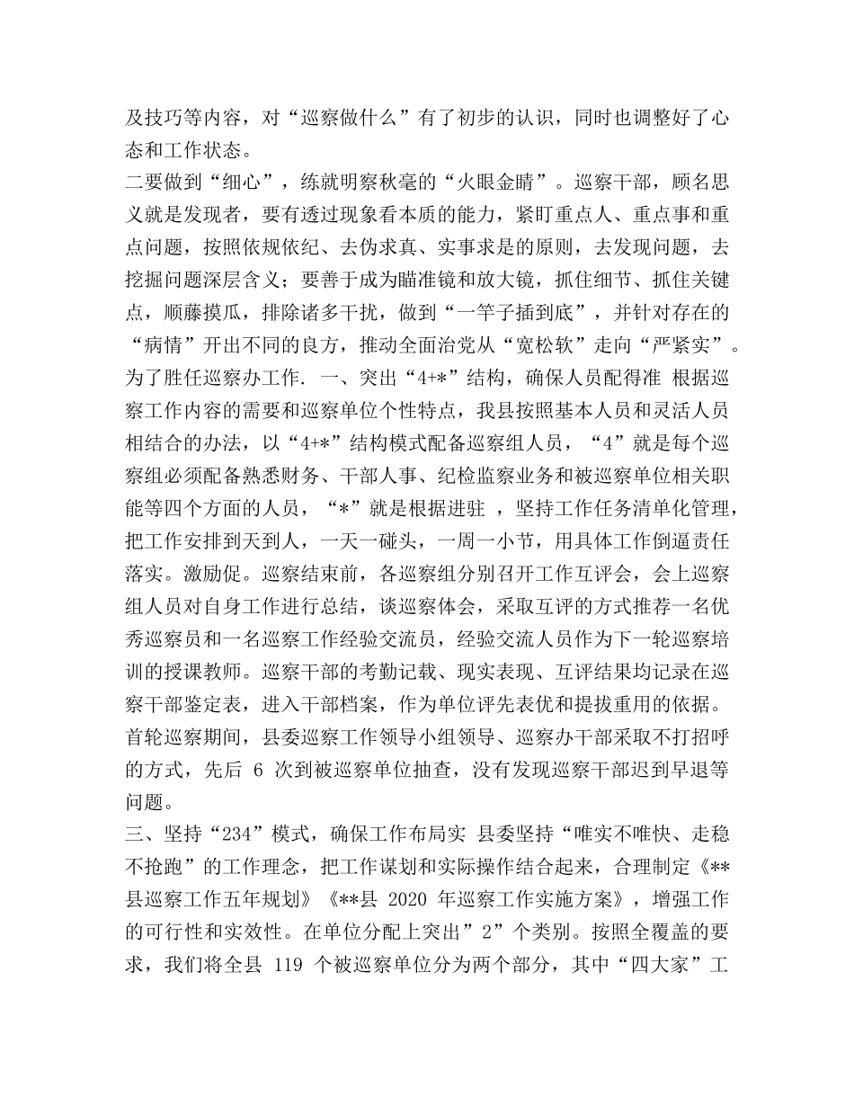 巡察干部巡察工作交流发言材料-巡察干部座谈个人发言 _第2页