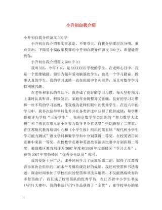 小升初自我介绍2 