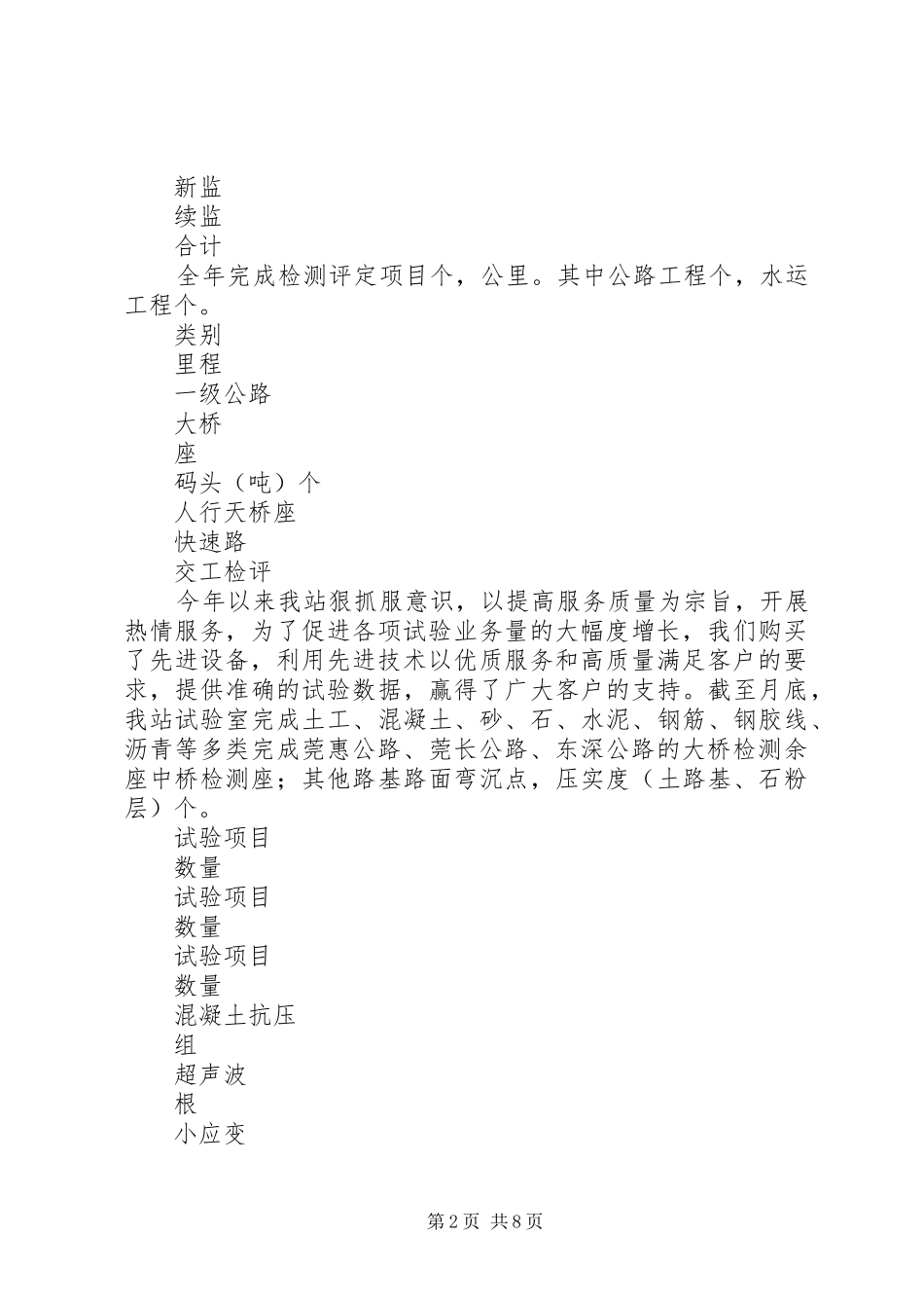 肩负重任履行职责促进全市交通工程质量上新台阶（市交通工程质量监督站年度工作汇报）_第2页