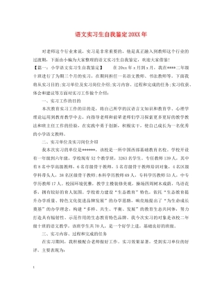 语文实习生自我鉴定20XX年 