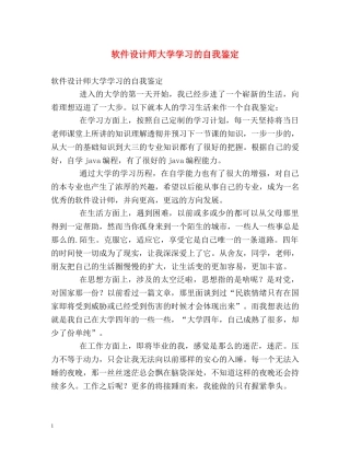 软件设计师大学学习的自我鉴定 
