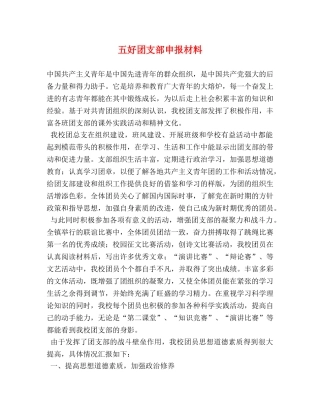 五好团支部申报材料 