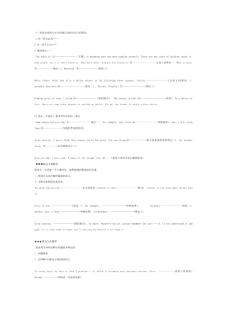 自学考试英语(二)作文模板