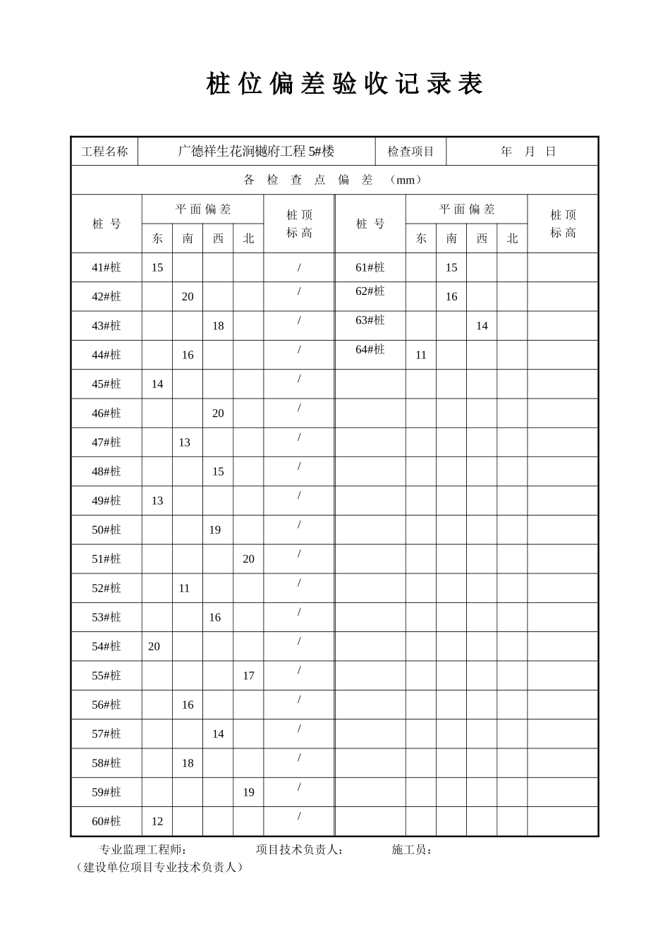 桩位偏差验收记录表_第2页