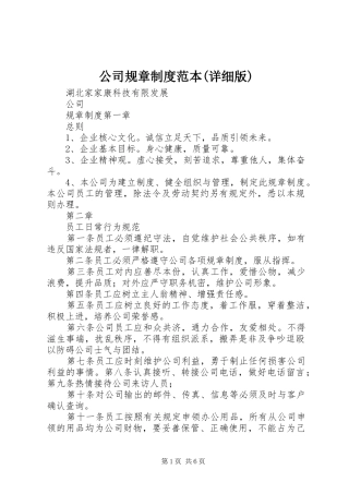 公司规章制度范本(详细版)