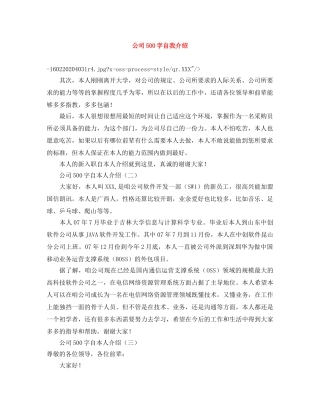 公司500字自我介绍 