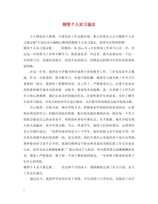 精简个人实习鉴定 
