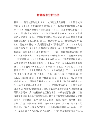 智慧城市分析文档 