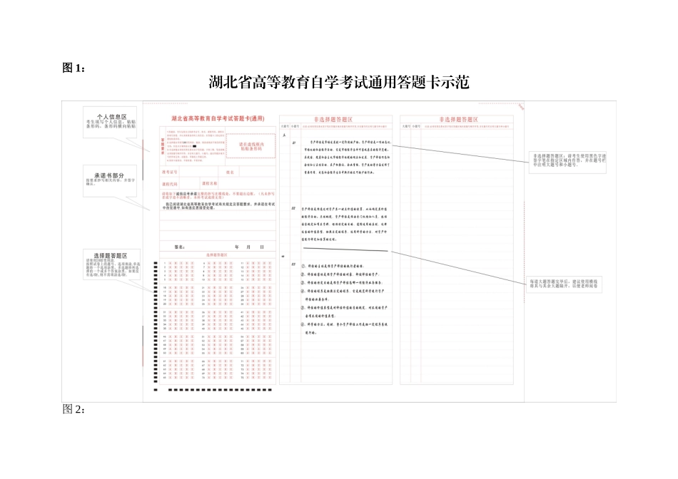 自学考试通用、专用答题卡示范_第1页