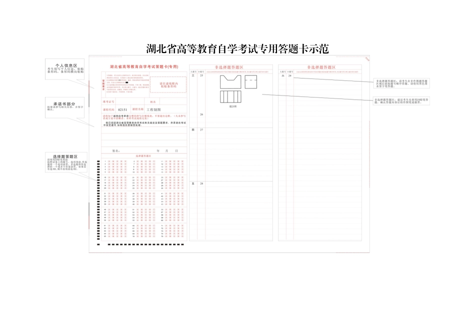 自学考试通用、专用答题卡示范_第2页