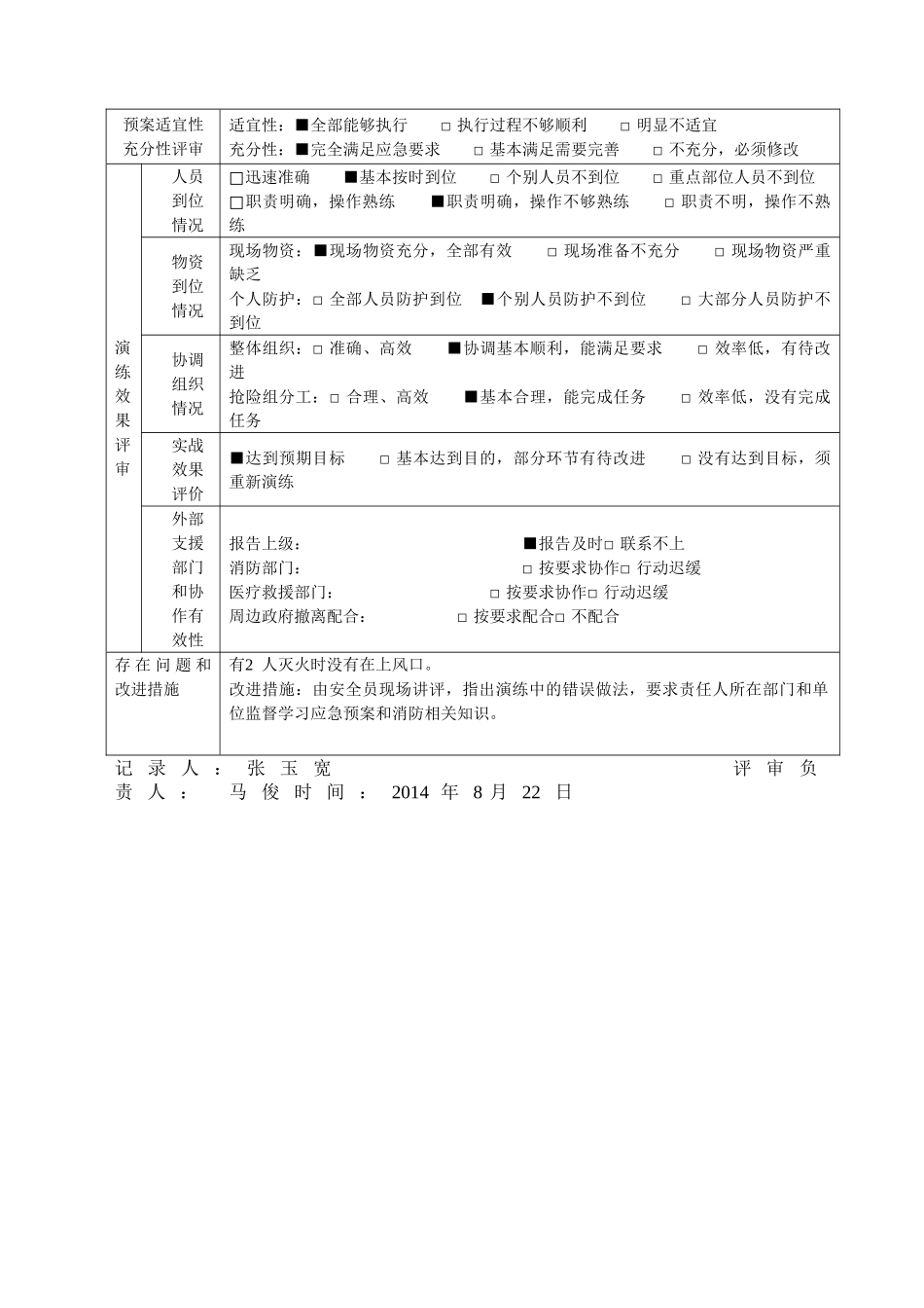 应急预案演练记录表_第2页