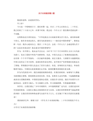 关于未来演讲稿3篇 