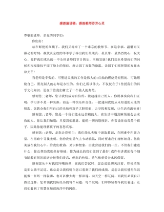 感恩演讲稿感恩教师芬芳心灵 