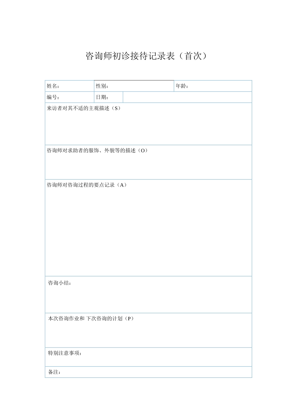 心理咨询个案表来访者登记表_第2页