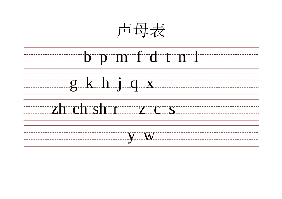 小学生带三线格拼音表(全)_第1页