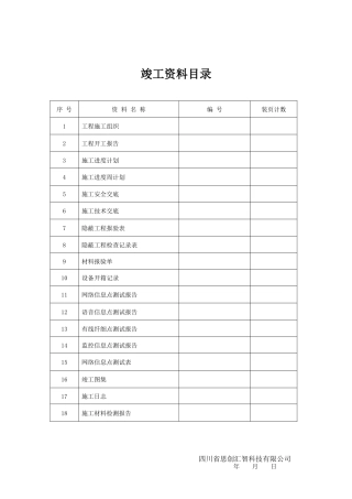 综合布线施工计划(完整版各种表格)