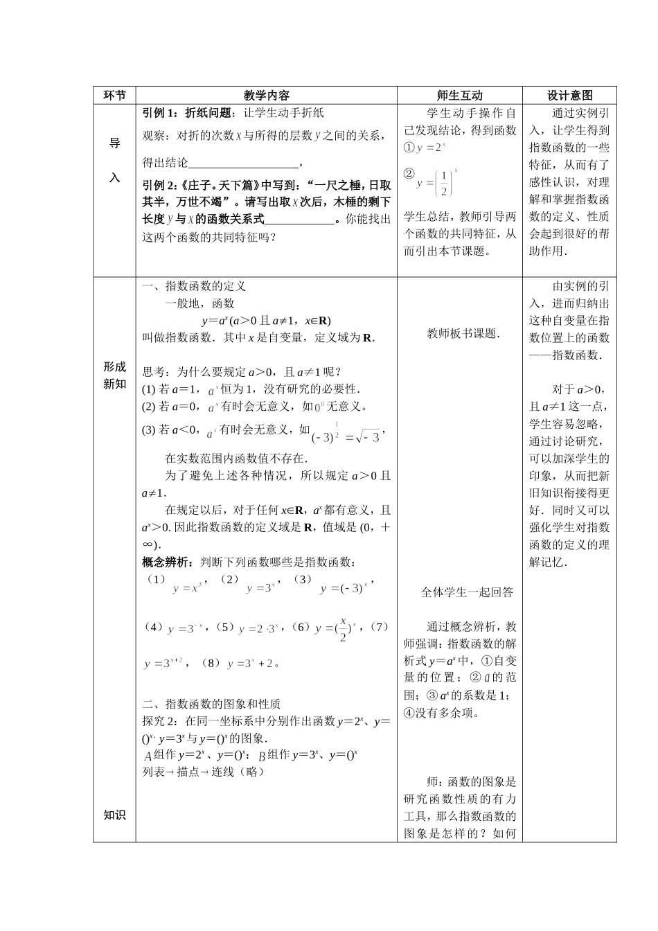 中职数学指数函数教学设计_第2页