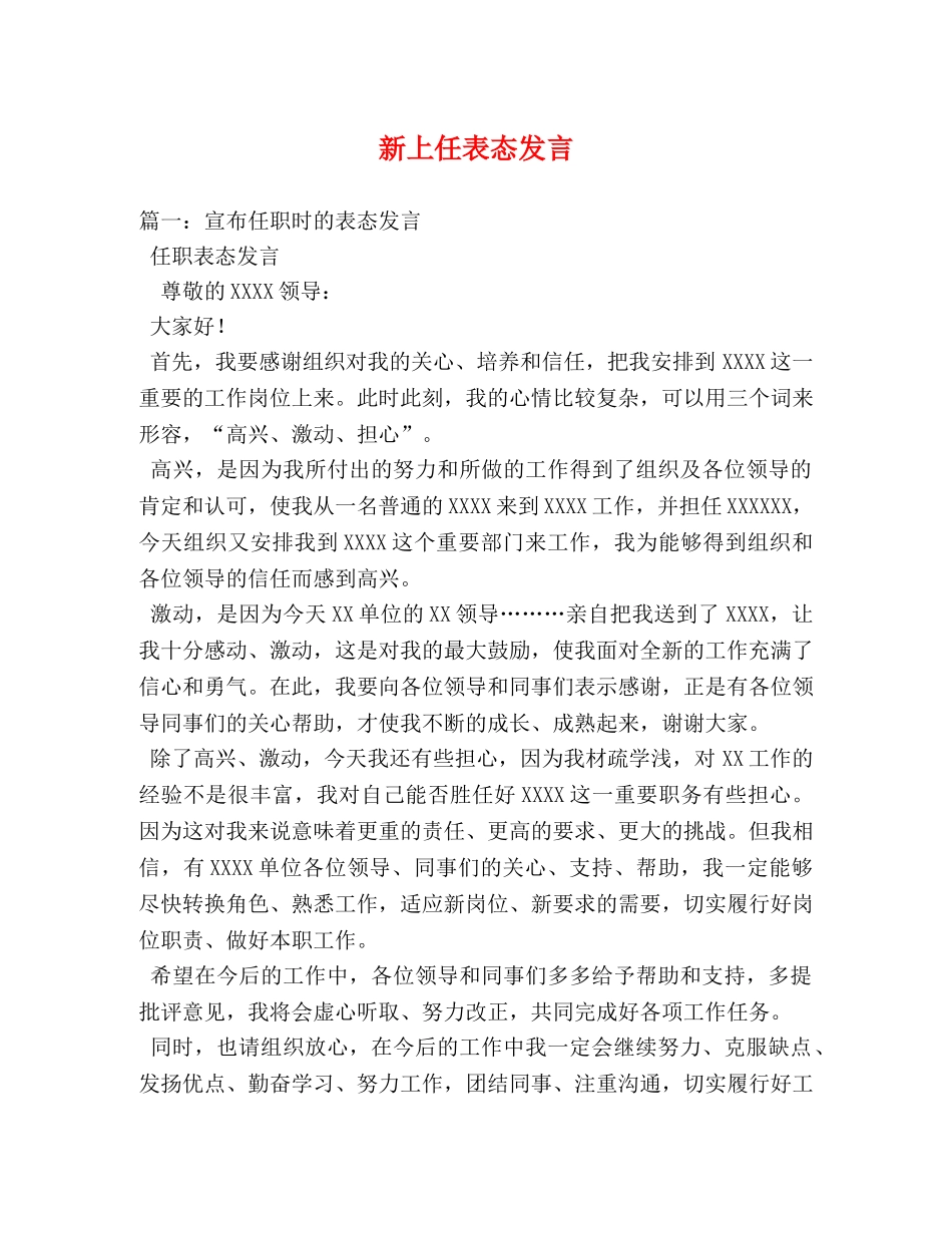 新上任表态发言 _第1页