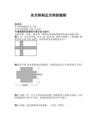 长方形和正方形的面积奥数