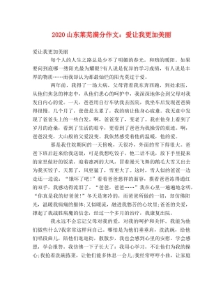 2024山东莱芜满分作文爱让我更加美丽 