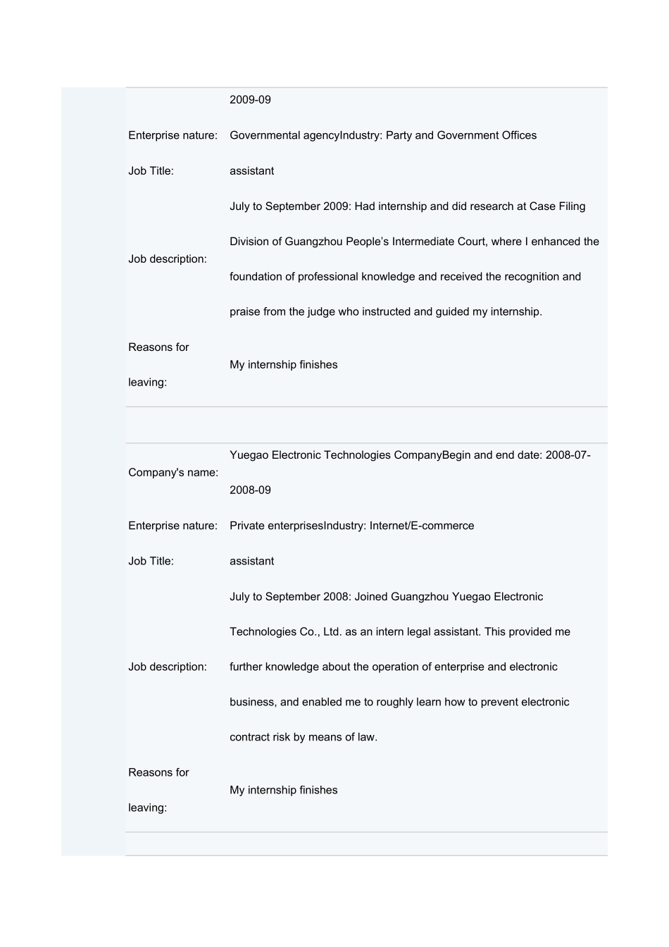 英文简历范本_第2页