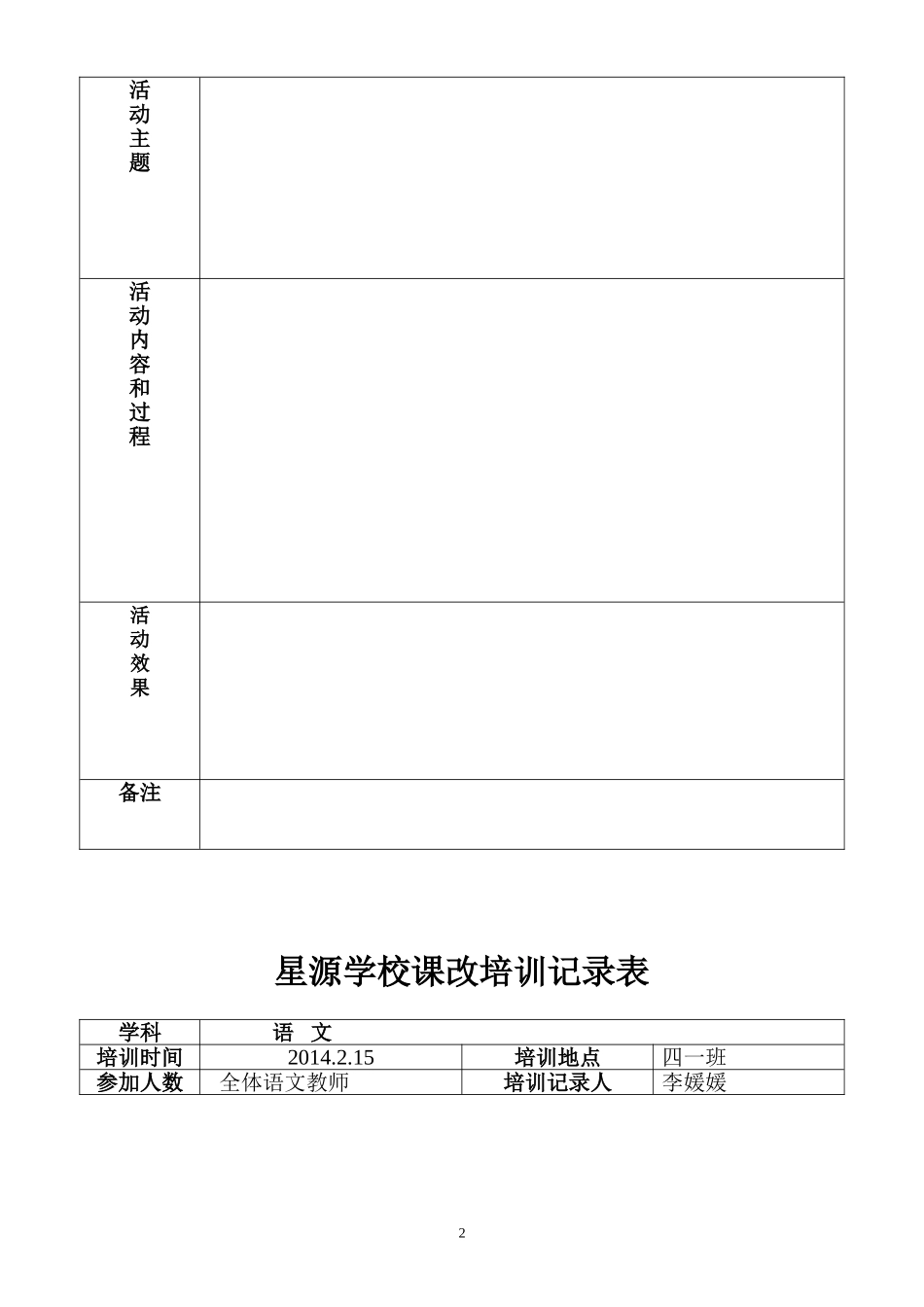 校本教研活动记录表_第2页