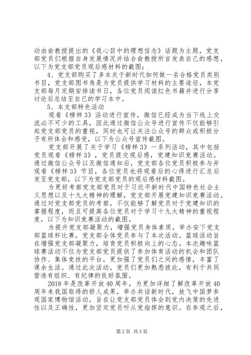 XX年度党支部全年工作总结范文_第2页