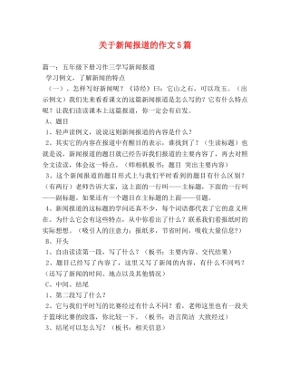 关于新闻报道的作文5篇 