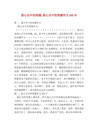 我心目中的英雄,我心目中的英雄作文400字 