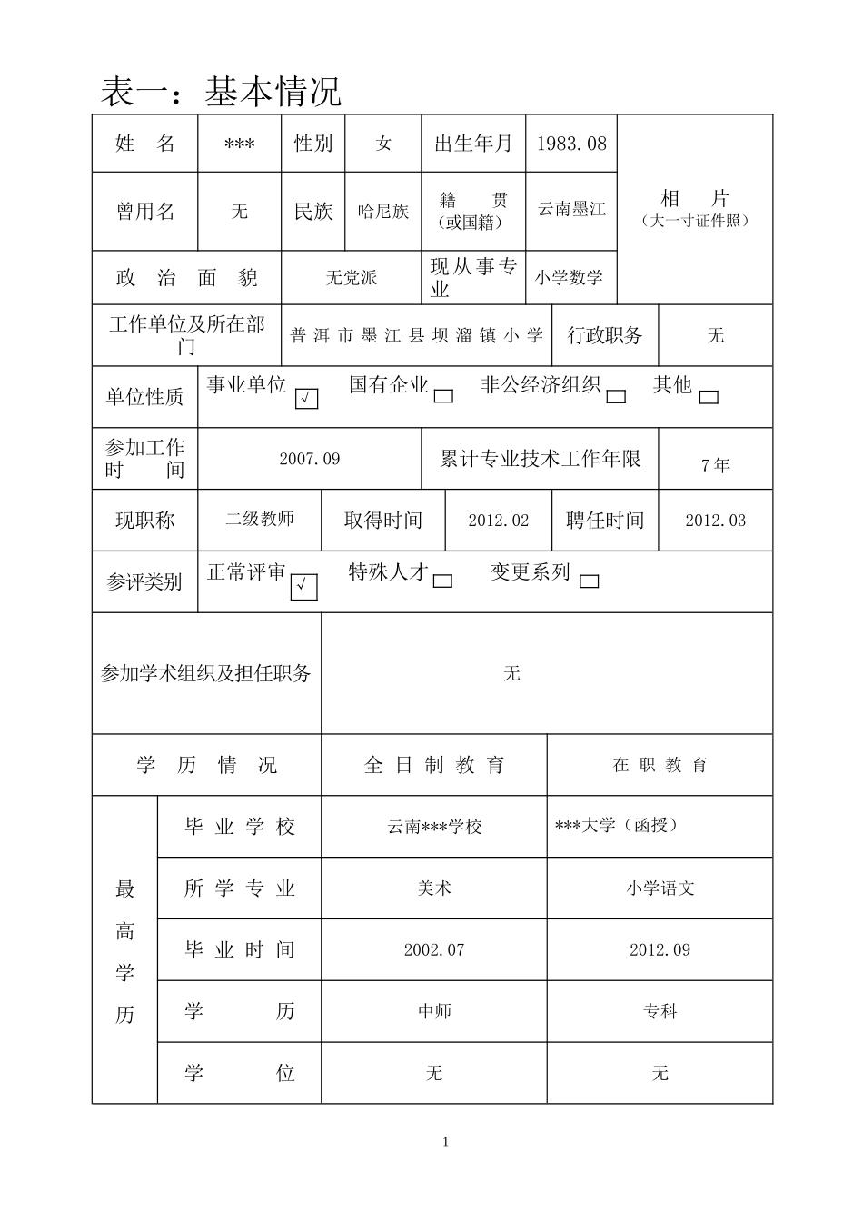 一级教师晋级材料评审表_第3页