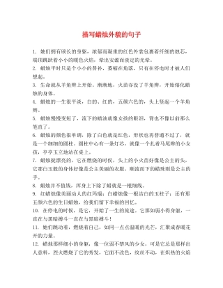 描写蜡烛外貌的句子 