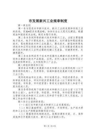 市发展新兴工业规章制度