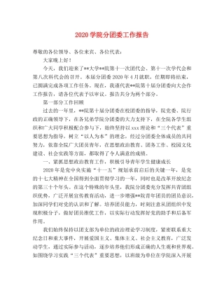 2024学院分团委工作报告 