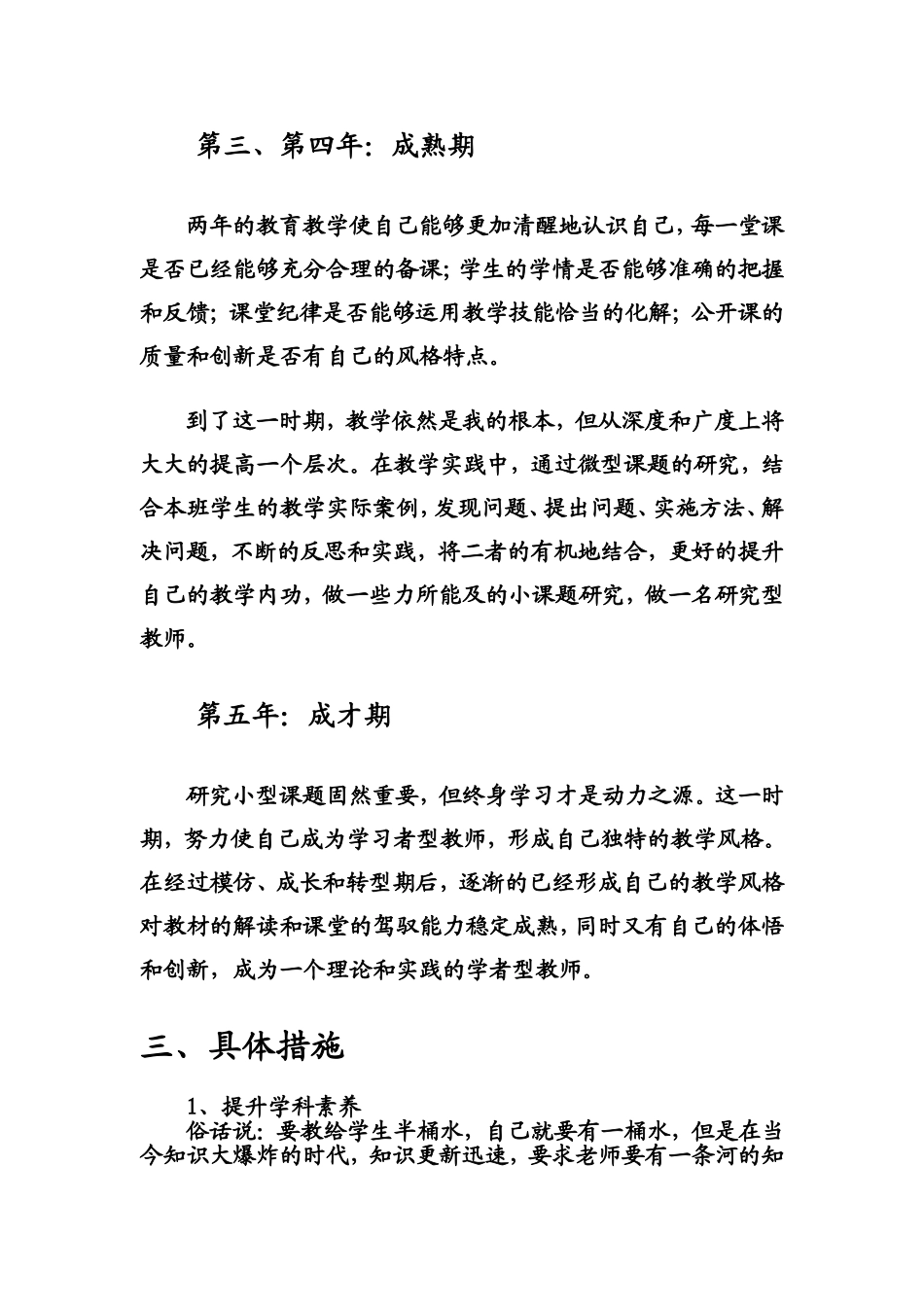 新教师五年成长规划_第3页