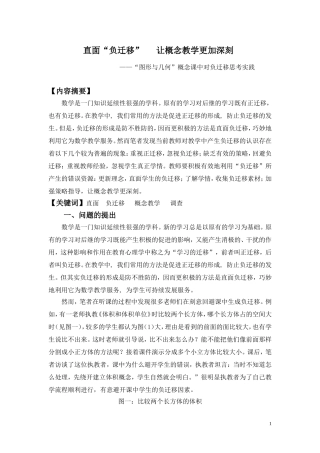 直面“负迁移”---让概念教学更加深刻